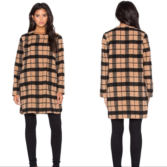BB Dakota Jackets & Blazers - BB Dakota Kellen Plaid Wool Coat
